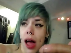 Webcam handcuffed cry anal bbc tattooed purple haired couple & solo