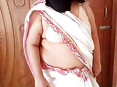Arab Ethnicity maid in white saree gets Rough fucked by owner while sweeping room Saudi big ass and fat boobs Slut Jabardasti choda