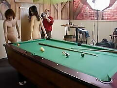 A teens huts dark haired German babe loves sucking a cock after a game of pool