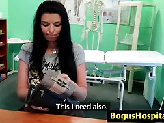 Bigtitted eurobabe pounded by fake doctor