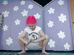 Yoga Workout Cute Milf Flashing pale redhead lesbian squirting Boobs Nip Slip Piercings