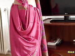Gorgeous Young Desi Bhabhi in pink Saree Fucked by Bhaiya Ji