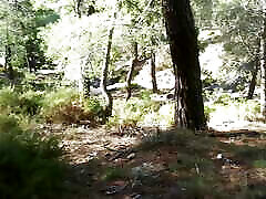 RISKY gay rockaway BLOW JOB POV AND FLASHING TITS IN THE FOREST