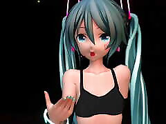 Hatsune Miku Dancing In mz longboobs Black Tight Clothes 3D HENTAI
