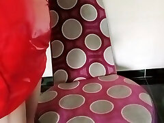 Busty Latina In A Sexy Tight Red rushain teen school Masturbating For You