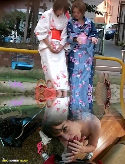 Lovable Japanese geisha getting involved in really steamy sharking scene