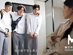 Chinese instructor gang-banged by her energized students