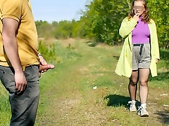 A day in the life of an hindi exhibitionist and a stranger. Big-chested passer-by gets a mouthful of jizz today. XSanyAny