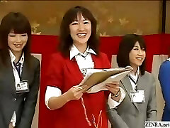 Bottomless no panties Japanese employees play sex games