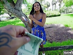 Balls deep interracial sex in the van with cock hungry Berlyn Toy