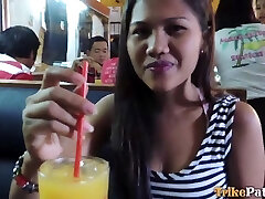 Real Asian slut with humungous nipples Mishelle is such a excellent cock sucker