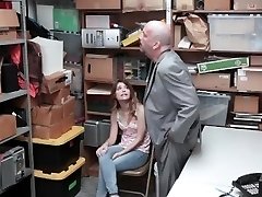 Shoplyfter - Cute Teenager Caught And Fucked While Daddy Watches