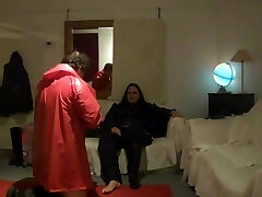 BBW Mistress Lydia Has Slave Lick Vinyl Boots And Soles Clean