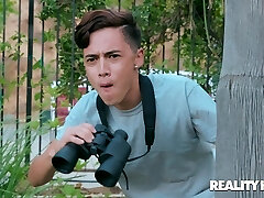 Cheating blonde wife Christie Stevens takes a trouser snake while sunbathing