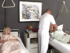 Patients visiting the doctor are waiting to receive a huge beefstick as a medicinal remedy