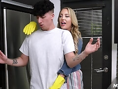 Sexy Busty Blonde MILF Harper Hill Gives Way To Her Irresistible Desire To Try Her Stepson's Cock