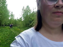 Flashing Tits. Big Congenital Tits Outdoor.