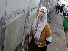 chubby hijab arab chick with big bosoms spy in street