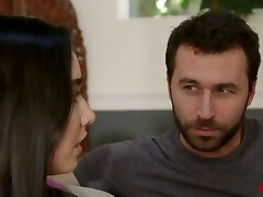 Dude gropes clittie of busty hottie Karlee Grey fucking her in spoon pose