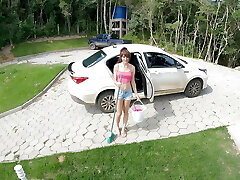 HOT MAID cant Resist !!! DOUBLE Dripping CREAMPIE to SHAKING Blasting Muff