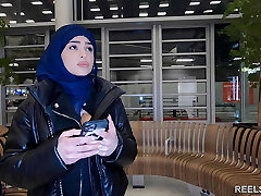 The veiled Iranian NADJA LAPIEDRA gets porked anal in the toilet and in a corridor to pay for the vapid !!!