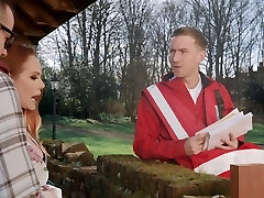 Redhead MILF Ella Hughes lured a mail fellow for a quickie. HD