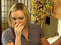 Round blonde has sex on Sunday in the motel