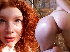 Super-steamy German Ginger Teen Squirtet in the Woods!