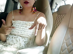 Cute Indian damsel sex with het ex-boyfriend humping harder in car sex smell her panty suck her tits in hindi