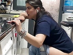 pee and farting a bunch in the kitchen