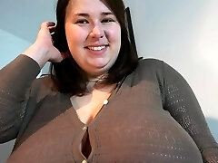 Plump Brunette Big Boobs Dildo Masturbation