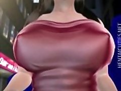 Sweet 3D hentai babe gets big jugs sucked