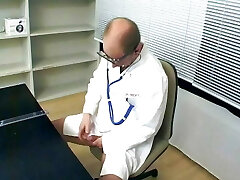 Sick patient and wild doctor giving a horny German nurse some warm cum