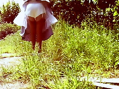 Cream Satin French Knickers At The Farm