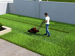 AWAM - Sam helped Sophia with the Lawn and got a supreme view