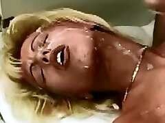 Classical facial german blonde gets the cum in her eye