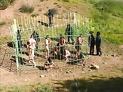 Sexy redhead takes a big hard schlong outdoor