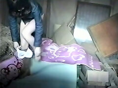 Covert voyeur cam shoots slim girl masturbation on haystack