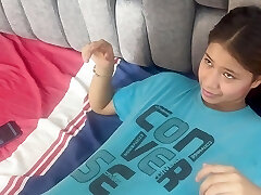 I find my little stepsister with my clothes on, I take them off and I pummel her firm until I spunk in her pussy