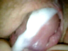 She was on her knees as I came on her coochie from behind