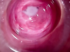 Camera deep inside Mia's teen tight pussy