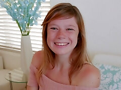 Cute Teen Redhead With Freckles Orgasms During Casting Point Of View