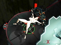 Sci-fi Fuck System - Super Busty Handcuffed Gal and Sex Machine