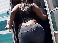 Horny young ebony babes get humped in a diner
