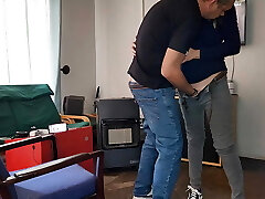 Poking my neighbour's wife standing missionary while he is in the bathroom