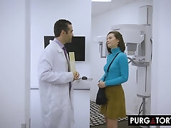 Cute black-haired Dharma Jones is getting seduced by wild dentist Donnie Rock