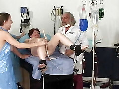 Four sexy ladies getting pleased in the doctors guest room