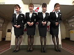 Japanese Honey with uniform,undergarments,complete nudity straddling pussy airline 17 tight man flight P01