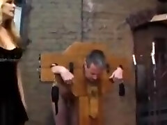 Mistress makes sub suck cock