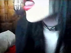 Pale Tatted Up Goth Tgirl Jizzes Twice 